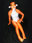 white and Orange spandex zentai suit white and Orange spandex zentai suit